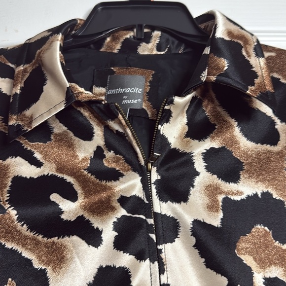 Anthracite by Muse satin Leopard Print Jacket size 14 - Picture 2 of 7
